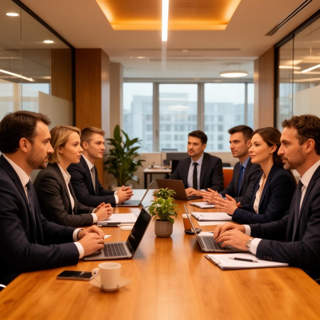 Business meeting with professionals